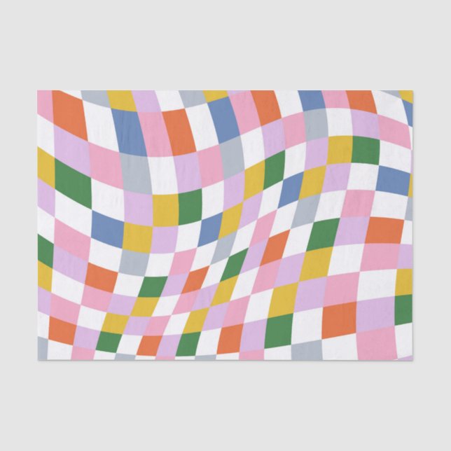 Farbiges geometrisches Muster des Retro Seidenpapier (Vorderseite)