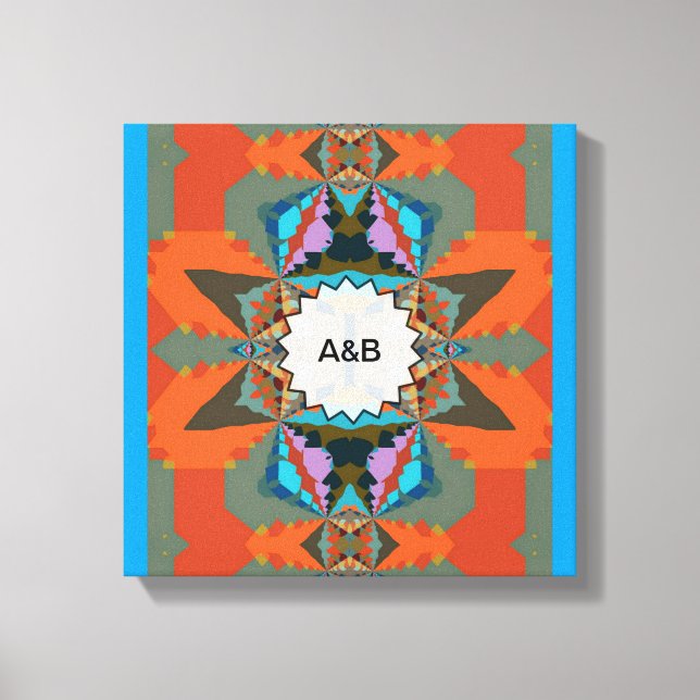 Farbiges geometrisches Muster des südlichen Wester Leinwanddruck (Vorderseite)