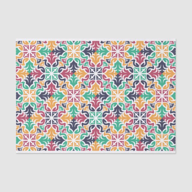 Farbiges geometrisches Muster entcoupage Seidenpapier (Vorderseite)