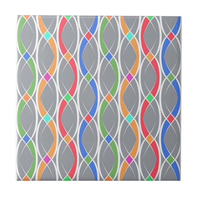 Farbiges geometrisches Muster. Fliese (Vorderseite)