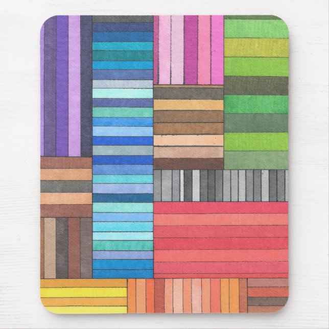 Farbiges geometrisches Muster in Regenbogen Mousepad (Vorne)