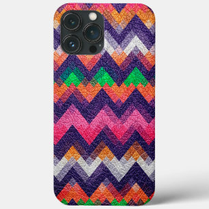 Farbiges geometrisches Muster - Leather Look Case-Mate iPhone Hülle