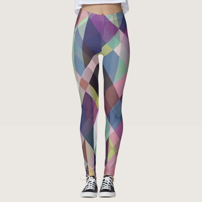 Farbiges geometrisches Muster Leggings (Vorderseite)