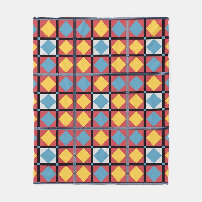 Farbiges geometrisches Muster mit Abstrakten Forme Fleecedecke (Vorderseite)