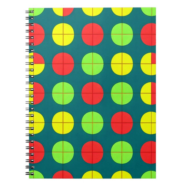 Farbiges geometrisches Muster mit grün, rot Notizblock (Vorderseite)