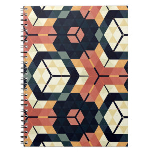 Farbiges geometrisches Muster mit Hexagon Square Notizblock