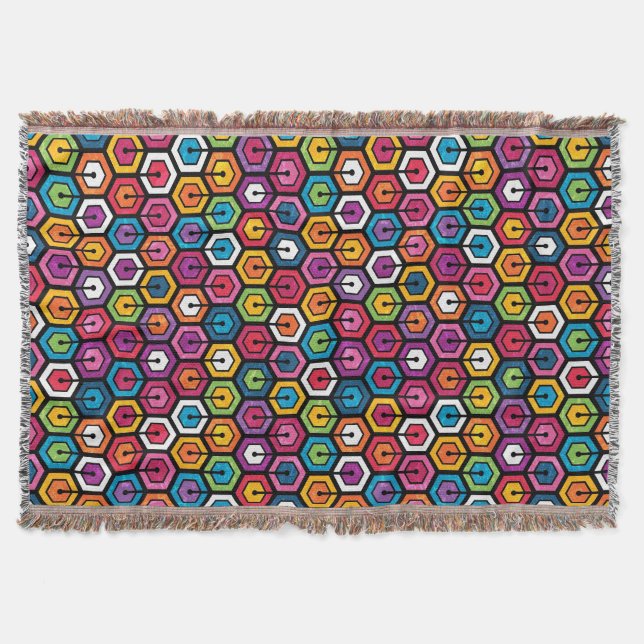 Farbiges geometrisches Muster mit Hexagonen Decke (Vorderseite)