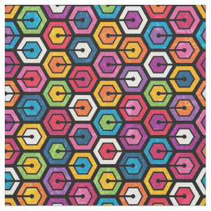 Farbiges geometrisches Muster mit Hexagonen Stoff