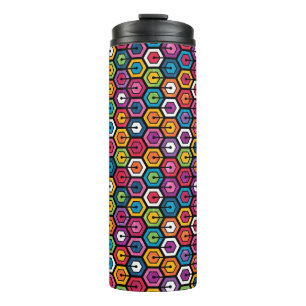 Farbiges geometrisches Muster mit Hexagonen Thermosbecher