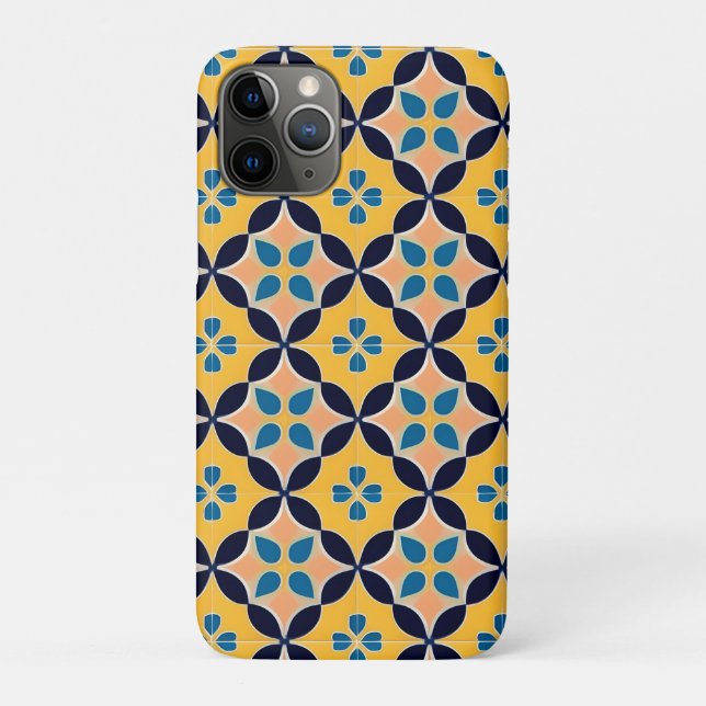 Farbiges geometrisches Muster mit Retro-Fliesendes Case-Mate iPhone Hülle (Rückseite)