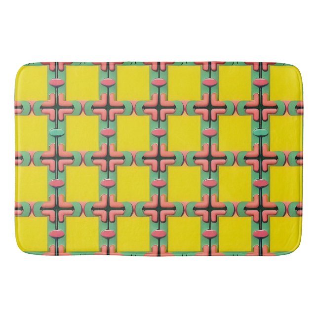 Farbiges geometrisches Muster mit symmetrischem De Badematte (Vorderseite)