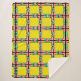 Farbiges geometrisches Muster mit symmetrischem De Sherpadecke