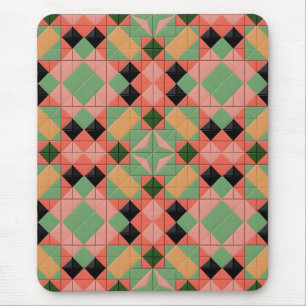 Farbiges geometrisches Muster mit symmetrischem Qu Mousepad