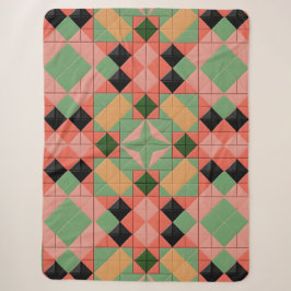 Farbiges geometrisches Muster mit symmetrischem Qu Sherpadecke