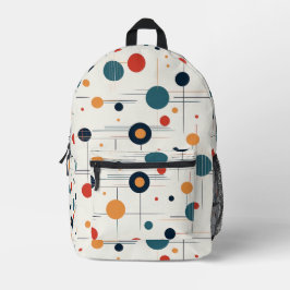 Farbiges geometrisches Muster Mitte des Jahrhunder Bedruckter Rucksack