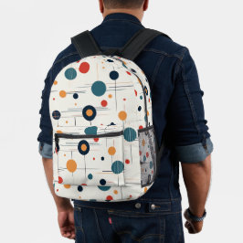 Farbiges geometrisches Muster Mitte des Jahrhunder Bedruckter Rucksack