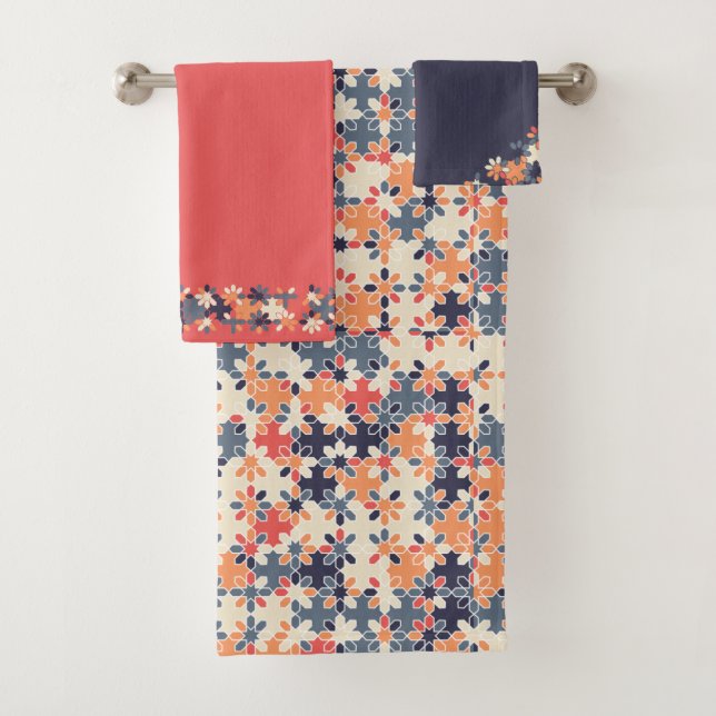 Farbiges geometrisches Muster ohne Naht Badhandtuch Set (Insitu)