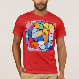Farbiges geometrisches Muster T-Shirt
