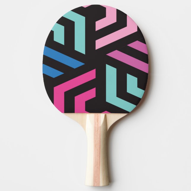 Farbiges geometrisches Muster Tischtennis Schläger (Vorderseite)