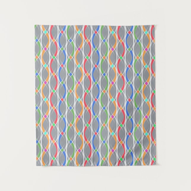 Farbiges geometrisches Muster. Wandteppich (Vorderseite)