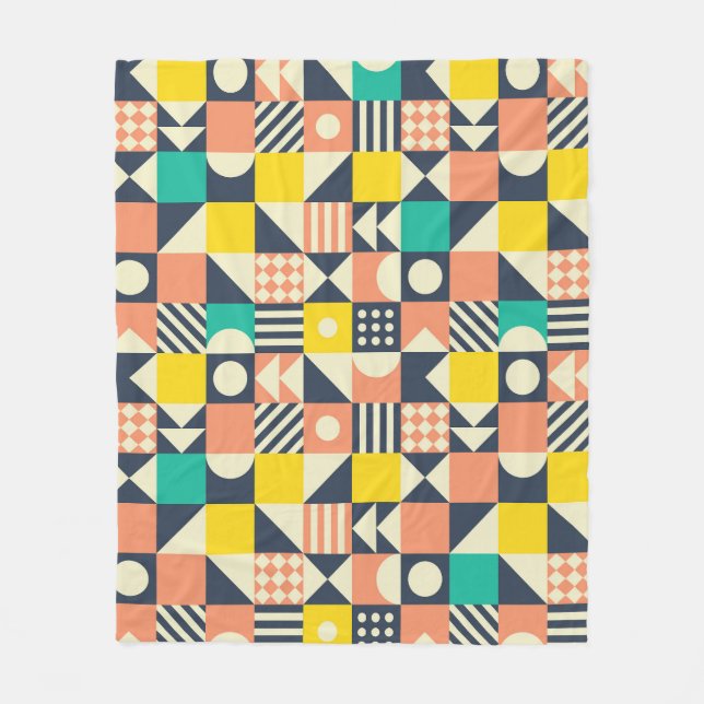 Farbiges geometrisches nahtloses Muster Fleecedecke (Vorderseite)