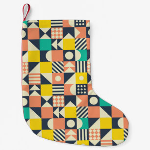 Farbiges geometrisches nahtloses Muster Kleiner Weihnachtsstrumpf