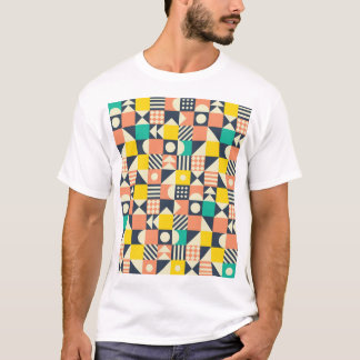 Farbiges geometrisches nahtloses Muster T-Shirt
