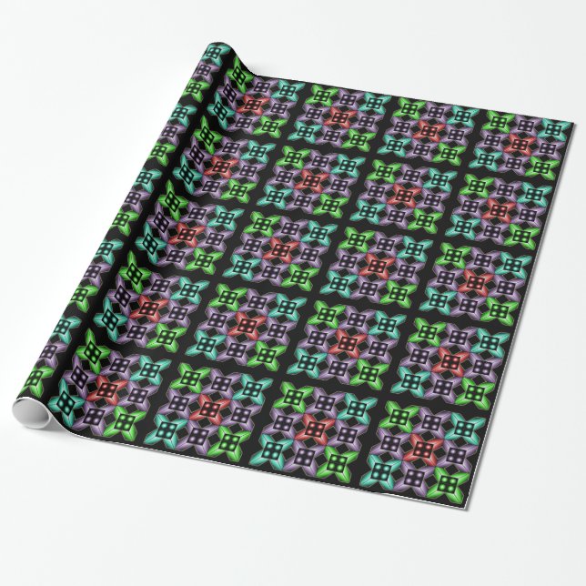 Farbiges geometrisches Quadrat-Muster für optische Geschenkpapier (Ungerollt)