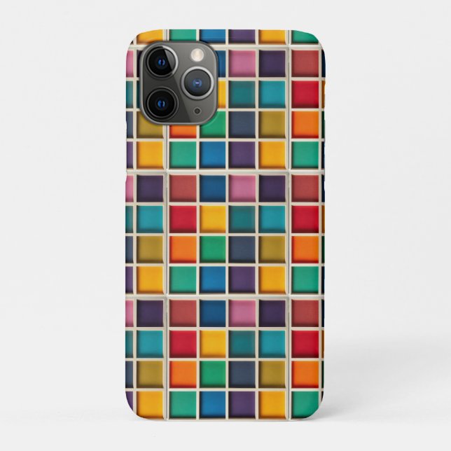Farbiges geometrisches Raster Case-Mate iPhone Hülle (Rückseite)