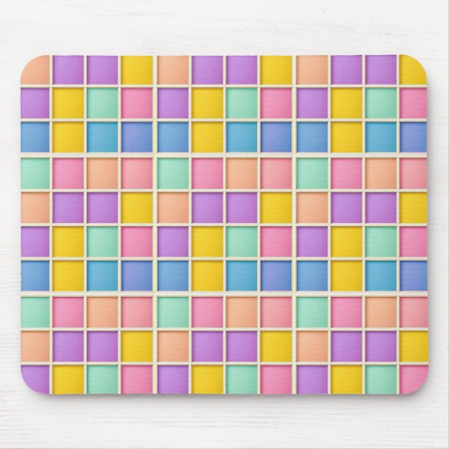 Farbiges geometrisches Raster Mousepad (Vorne)