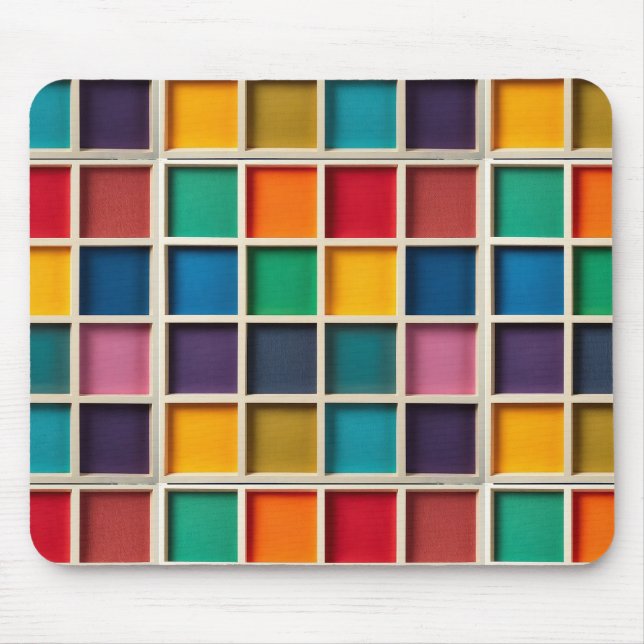 Farbiges geometrisches Raster Mousepad (Vorne)