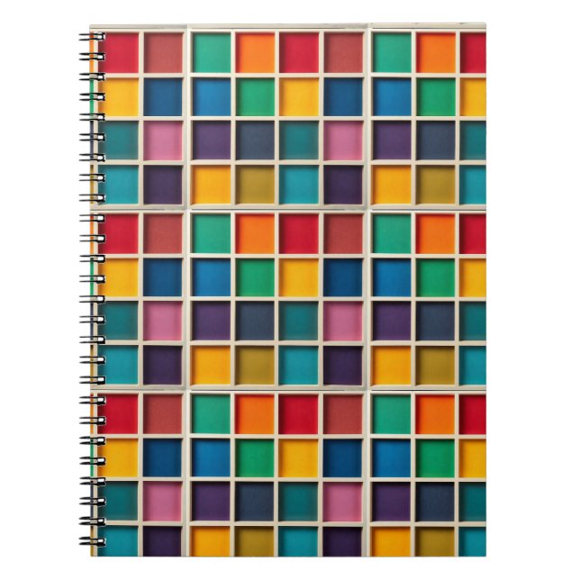 Farbiges geometrisches Raster Notizblock (Vorderseite)
