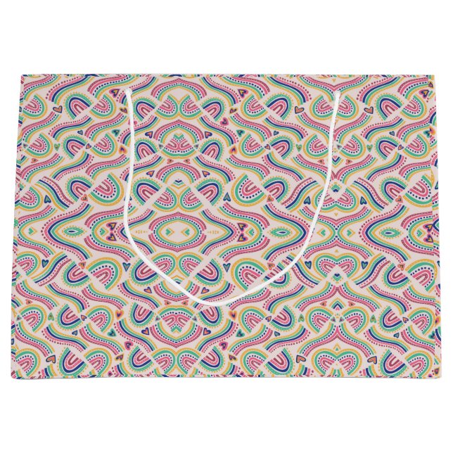 Farbiges Geschenktüte mit psychedelischem Muster  (Vorderseite)