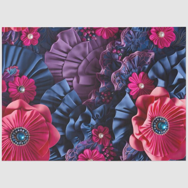 Farbiges Gewebe aus Blumengewebe, Tissue Seidenpapier (Vorderseite)