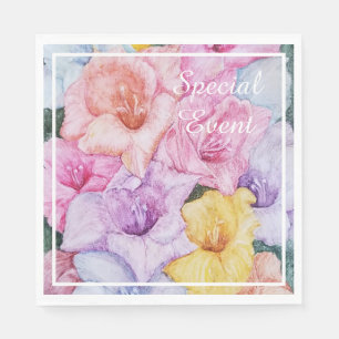 Farbiges Gladiola Blume Party Serviette