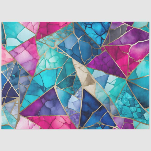 Farbiges Glasmosaikkunstpapier Seidenpapier (Vorderseite)