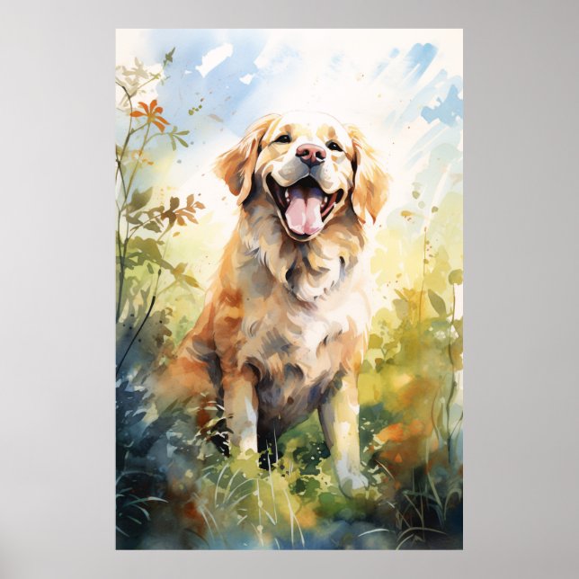 Farbiges goldenes Labrador Retriever Portrait Poster (Vorne)