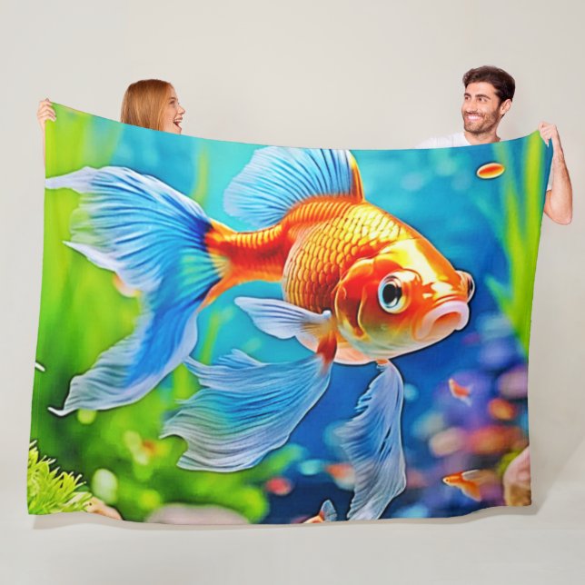Farbiges Goldfish-Design Fleecedecke (Beispiel)