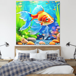 Farbiges Goldfish-Design Leinwanddruck