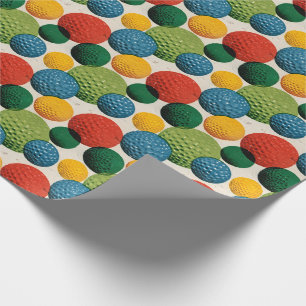 Farbiges Golfball-Muster Geschenkpapier