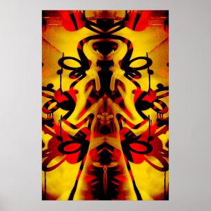 Farbiges Graffiti-Muster Poster