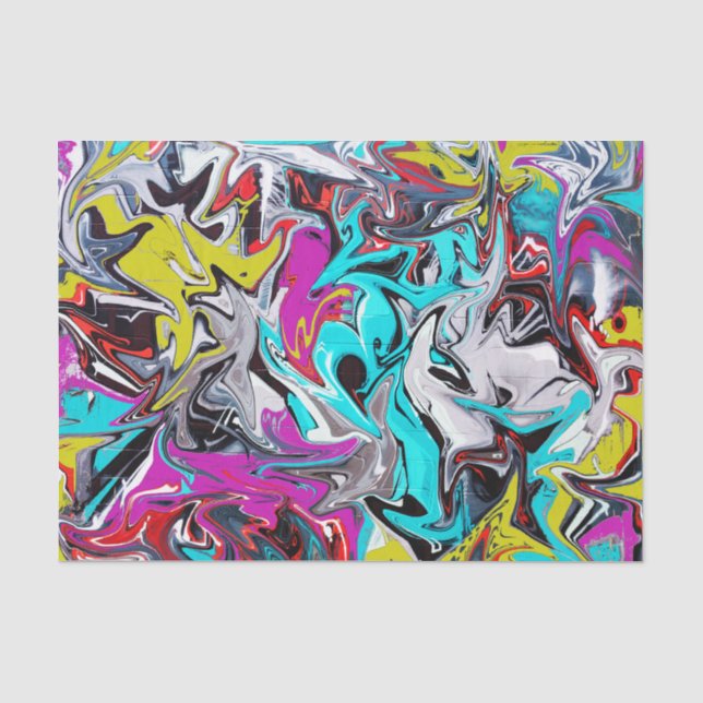 Farbiges Graffiti-Party Seidenpapier (Vorderseite)