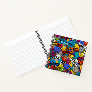 Farbiges Graffiti-Zeichen-Muster Notizbuch