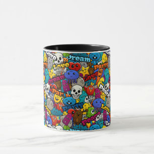 Farbiges Graffiti-Zeichen-Muster Tasse