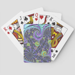 Farbiges Groovy Boho Hippie Funky Abstrakt Fraktal Spielkarten