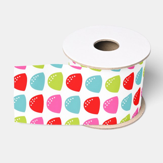 Farbiges Gumdrop-Muster - Retro-Bonbondesign Ripsband (Spule)