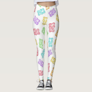 Farbiges Gummibärchen-Muster Süße Candy-Regenbog Leggings