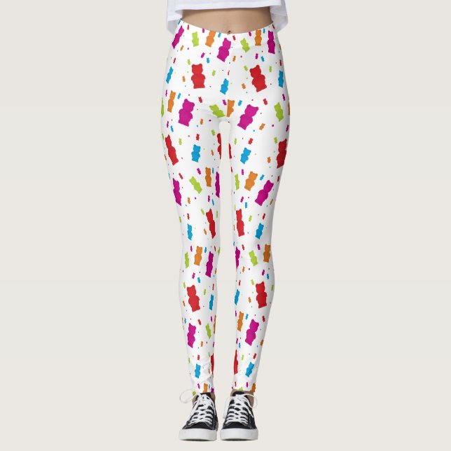 Farbiges Gummibärentelefon Leggings (Vorderseite)