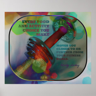 Farbiges Gym Poster mit Gewichten 016