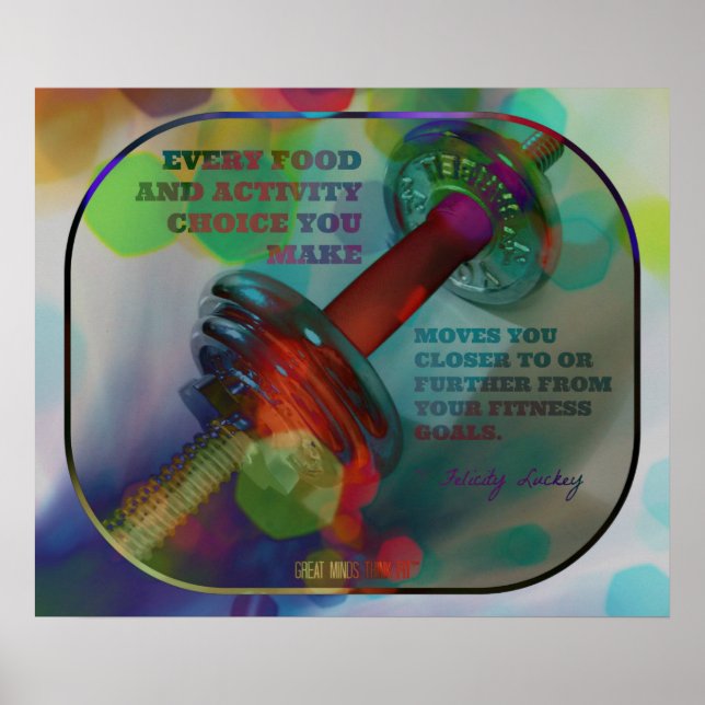 Farbiges Gym Poster mit Gewichten 016 (Vorne)